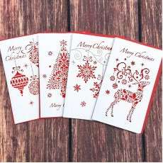 Merry Christmas Greeting Card Laser Cut Paper Invitation Card With Envelope